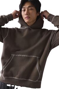 Sudadera con Capucha para Hombre, 400 g/m², 100% Algodón, Corte Holgado, con Costuras en Contraste, Bordado, Proveedor OEM - Product Image 3