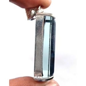 Colgante de Plata Sólida 925 con Ammolita Natural de Corte Esmeralda de 79 CT, Calidad AAA+ IGL, Gemas Sueltas Cus-Jew127 - Product Image 4