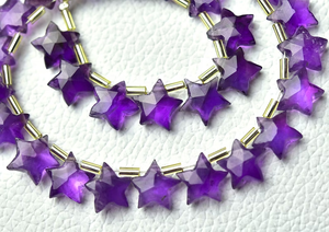 Amatista púrpura estrella facetada cuentas talladas 10mm amatista Natural estrella suelta Briolette piedra preciosa para colgante forma de estrella cuentas gemas - Product Image 2