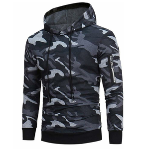 Sudadera con Capucha de Camuflaje para Hombre, Manga Larga, con Logotipo Personalizado al por Mayor, Transpirable, con Cremallera Frontal - Product Image 3