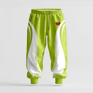 กางเกงกีฬาผ้าฝ้ายโอเวอร์ไซส์ของผู้ชายกางเกงสเวตเตอร์ระบายอากาศลายทางโค้งตรงออกกำลังกายวิ่งออกกำลังกายไม่ยับ - Product Image 2