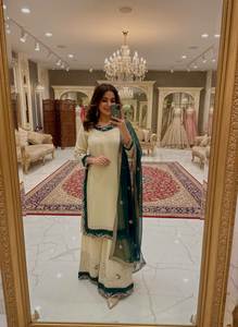 2026 SIE / Oferta de Nuevo Diseño, Traje Salwar Kameez de Tres Piezas en Tela Georgette Sintética Ultraligera para Novias o Mujeres - Product Image 4