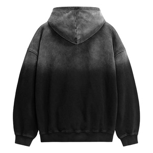 Sweat à capuche pour femme à manches longues, sweat à capuche noir délavé à l'acide pour homme, look vintage, sweat à capuche pour streetwear décontracté - Product Image 1