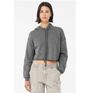 เสื้อครอปมีฮู้ดแฟชั่นเสื้อครอปมีฮู้ดแขนยาวสีพีชเสื้อครอปมีฮู้ดพิมพ์ลายสำหรับผู้หญิง - Product Image 4