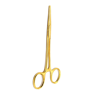 Pinzas Hemostáticas de Alta Calidad, Color Dorado, con Bloqueo Antimosquitos, Rectas, de Acero Inoxidable Alemán, Instrumento Médico Manual - Product Image 6