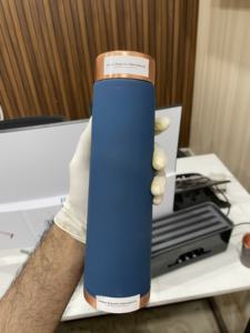 Botella de agua de cobre de primera calidad de 1 litro, ecológica, con estampado de seda, personalizable para uso en oficina. IEI 17 - Product Image 4