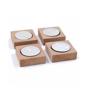 Bougeoir en bois décor de noël vide en bois bougie récipient bol fait à la main en bois bocaux à bougies votif - Product Image 6