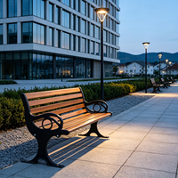 Banc d'extérieur OEM/ODM pour parcs et cours – Siège en bois massif, structure en aluminium moulé, écologique et durable