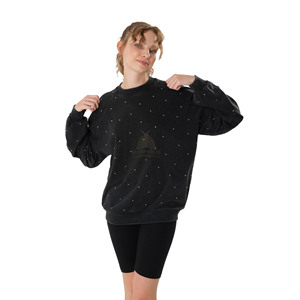 Sudadera de Invierno para Mujer 2026 con Pedrería - 100% Algodón Felpa Ecológica Transpirable Estilo Urbano Diseño Personalizable - Product Image 1