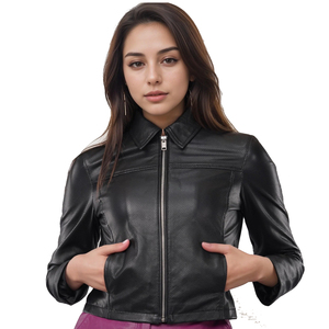 Veste en cuir véritable personnalisée pour les femmes | Slim Fit Ladies Fashion Outerwear | Fournisseur OEM ODM - Product Image 1