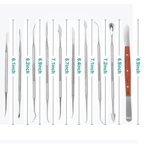 Kit de couteaux à cire dentaire, spatules, couteau à plâtre, outil pratique et polyvalent pour la sculpture de la cire dentaire, ensemble d'instruments dentaires - Product Image 6