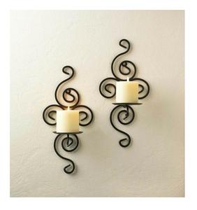 Bougeoir en métal noir rustique avec un design complexe bougeoir en métal de qualité supérieure à un prix abordable - Product Image 1