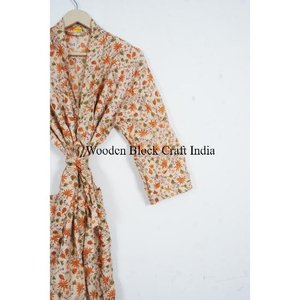 Kimono de Seda Estilo Boho para Mujer, Bata con Parches Indios, Función Térmica, Perfecta para Vacaciones, Ropa de Dormir, Método de Tejido, Cuello en V - Product Image 3