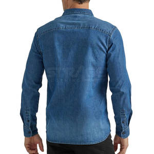 Camisa de Mezclilla para Hombre, Estilo Moderno, Costuras Limpias, Casual, Transpirable, 100% Algodón, Fácil de Usar - Product Image 2