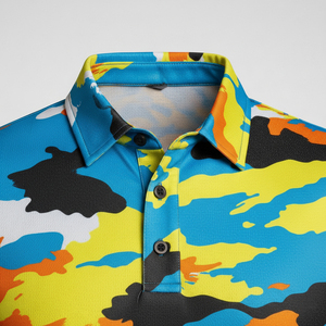 เสื้อยืดถักโพลีเอสเตอร์สำหรับผู้ชายแห้งเร็วระบายอากาศกันรอยยับแขนสั้นพิมพ์ลายดีไซน์ตามสั่ง100% - Product Image 3