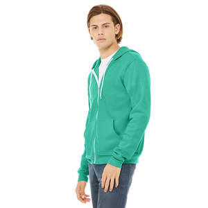 Bella + Canvas Tan Full-Zip Hoodie Chaqueta de lana de esponja suave y ligera con técnicas bordadas y con cuentas - Product Image 5