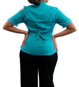 Giacca da Chef Personalizzata OEM per <span class=keywords><strong>Cucina</strong></span>, Uniforme da Cuoco Aderente per Donne nel Settore Alimentare - Product Image 5