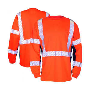 latest Custom Hi Vis <b>Long</b> <b>Sleeve</b> Polo T-<b>Shirts</b> High Visibility Reflective Tape for Winter/Spring Work Wear Safety Clothing - Product Image 2