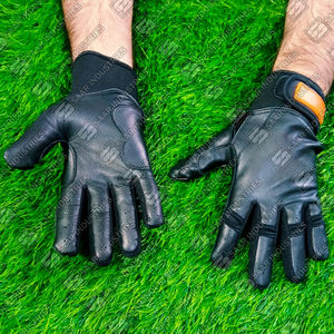 Gants à manchette courte de couleur noire personnalisés en usine Gants de frappe de softball et de baseball confortables et durables - Product Image 3