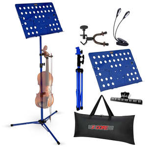 Support de musique 5-en-1 réglable pour bureau, porte-partitions portable, support de livre pliable tout en métal - Product Image 1