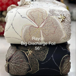 Rayon big Discharge foil fabric make to fancy dress <b>material</b> - Product Image 3