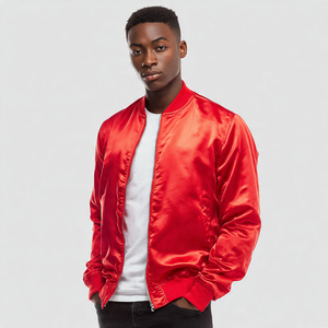 Chaqueta Bomber de Satén con Botones para Hombre, Ropa de Abrigo de Invierno, Chaquetas Universitarias de Satén, Ropa de Abrigo Masculina, Abrigo Bomber de Seda Satén para Hombre - Product Image 6
