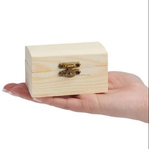 Unfinished <b>Wooden</b> Storage Boxes with Lid Blank Wood Chest <b>for</b> Jewelry Organizing <b>Crafts</b> Birthday Party Favors - Product Image 3