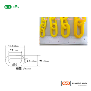 Chaîne plastique 5mm50M orange court Post Chain on Reel - Product Image 3