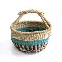 Offre Spéciale 100% Panier Bolga en jonc de mer naturel avec couvercle fait à la main Panier de rangement à linge tissé à la main DHT Handicraft du Vietnam