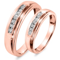 Bagues de fiançailles personnalisées en or pur 10k 14k 18k Original avec diamant Ensemble de bagues assorties Ensemble de couples pour femmes et hommes