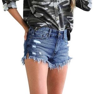 Shorts Cortos de Mezclilla para Mujer, Estilo Casual, con Dobladillo Deshilachado, Cintura Alta, Moda Urbana, Verano - Product Image 3