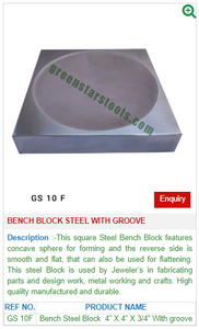 GS 10F Stainless Steel Bench Block with Groove for Stamping Jewellery & Tools Equipment - Product Image 2