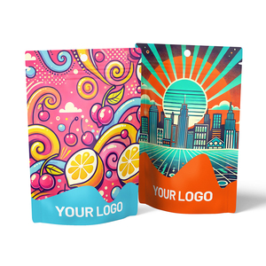 Bolsas de plástico para dulces personalizadas Bolsa de pie con cierre hermético y logotipo personalizado - Product Image 4