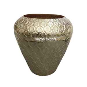 Macetero de metal decorativo para uso en jardín e interior, macetero de cobre con acabado antiguo martillado, más vendido - Product Image 3