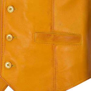 Nuevo Chaleco de motorista de cuero de vaca genuino de Color personalizado de moda para hombres sin mangas transpirable Chaleco de Motor de equitación - Product Image 5