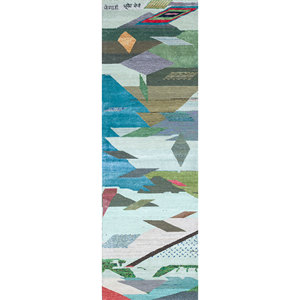 Freedom Manchaha Geometric Pattern Wool & Bamboo Silk Rug Multi-Hand Knotted for Home Use-Les-8093 - Product Image 1