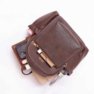 Mochila Moderna para Mujer Premium con Cuero Sintético y Efecto Cocodrilo, Cierre de Cremallera y Bolsillos Interiores y Exteriores Organizados - Product Image 3