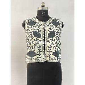 Chaleco de tela Suzani de algodón 100%, chaleco de invierno clásico Unisex para mujer, abrigo con bordado Floral para fiesta, ropa exterior Hippie - Product Image 6