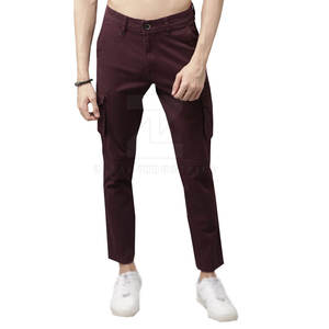 Pantalon cargo droit léger et décontracté pour hommes, avec logo personnalisé, respirant, écologique, séchage rapide, 100% coton - Product Image 1