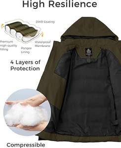 แจ็กเก็ตขนเป็ดมีฮู้ดสำหรับผู้ชายและผู้หญิงแจ็คเก็ตบุนวมให้ความอบอุ่นกันลมน้ำหนักเบาถอดออกได้ - Product Image 6