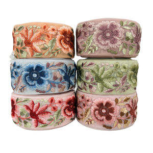 Multicolor Floral Embroidery Lace Trim <b>Net</b> <b>Fabric</b> Saree Lehenga Dress Border Luxury Traditional DIY Ethnic Handmade Fancy Sewing - Product Image 1