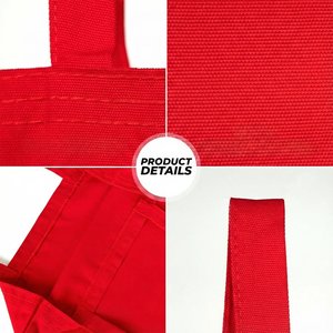 Bolsa de Mano Roja Personalizada de Lona de Algodón Premium de 300 GSM, 14x16 Pulgadas, con Impresión de Logotipo Personalizado, Bolsas Reciclables - Product Image 4