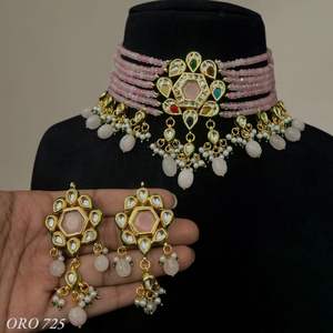 Ensemble collier et boucles d'oreilles en moissanite plaqué or de qualité supérieure classique, collection de luxe pour mariage, femmes et filles - Product Image 1