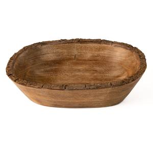 Cuenco de madera con estampado de panal hecho a mano, cuenco de madera ovalado único para decoración del hogar y servicio con acabado rústico - Product Image 3