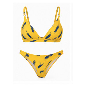 Conjunto de Bikini de Dos Piezas para Mujer, Traje de Baño Cómodo con Parte Inferior de Cintura Alta, Diseño Personalizado, Ropa de Verano para Vacaciones en la Playa o Resort - Product Image 1