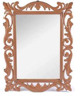 Miroir mural décoratif vintage de style antique avec bordure florale élégante Miroir en bois de qualité supérieure pour dressing - Product Image 5