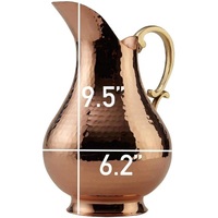 Carafe en cuivre artisanale de style élégant 1,8 L, compatible lave-vaisselle, durable pour servir des boissons, idéale pour les mariages, vente en gros