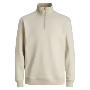 Half-zip closure with a stand-up collar sweatshirts Dropped shoulders and long sleeves sweatshirts Ribbed cuffs and hem