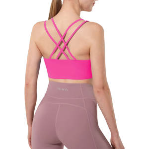 ACTIVEWEAR Sujetador deportivo de Yoga atlético de alta resistencia para mujer, espalda cruzada, suave resistencia al sudor, Color sólido, Sujetador deportivo Simple para Fitness - Product Image 4