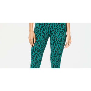 Leggings Thalia Sodi da Donna XL Verdi Senza Cuciture in Spandex con Motivo, Pantaloni Yoga Elasticizzati in Tessuto Lavorato a Maglia con Logo in Vita - Product Image 2